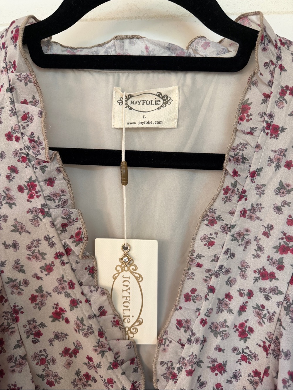 Joyfolie Cream Floral High-Low Ruffled Maxi Dress - Picture 5 of 8